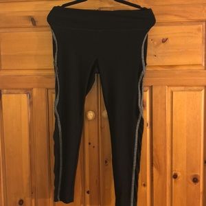 black mesh cropped leggings